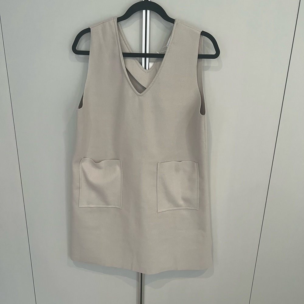 Perfect felt beige mini jumper dress